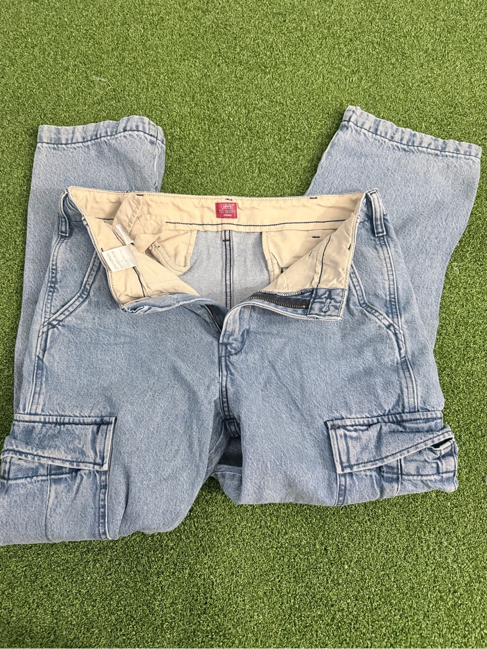 Levi’s XX Cargo Straight Jeans Mens W34 L32 Light Wash Baggy Y2K Denim Pants